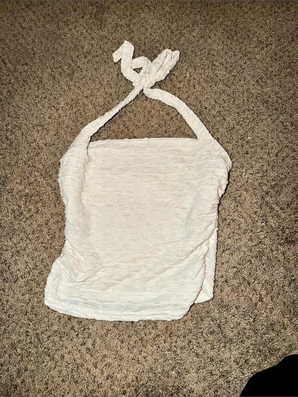 White Ruched Tie-Front Crop Top